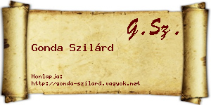 Gonda Szilárd névjegykártya